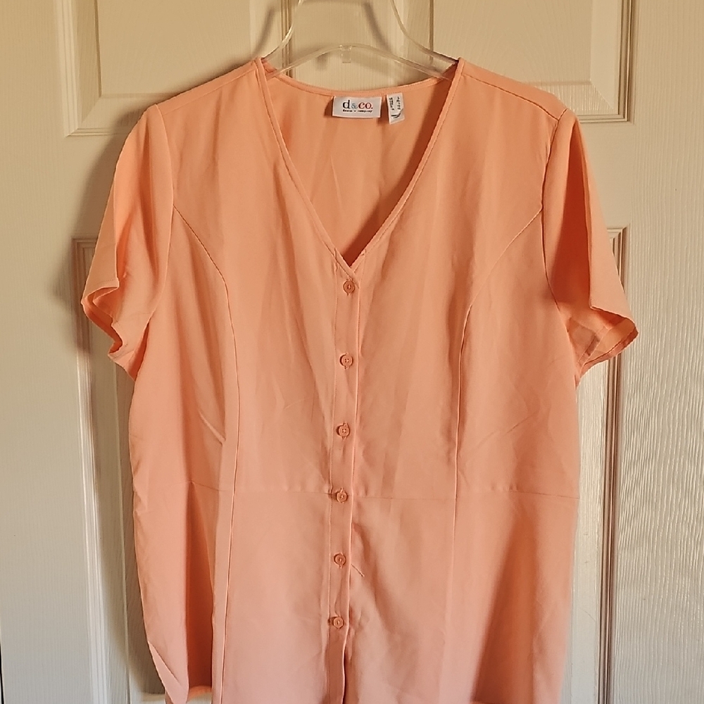 Elegant Peach Button-Up Blouse